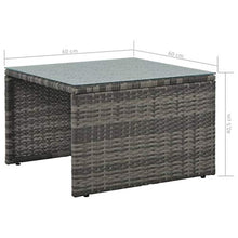 Tidyard Set Divani da Giardino 3 pz,Set Mobili da Giardino in Rattan con Cuscini in Polyrattan Grigio