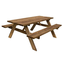 Oasi picnic - tavolo da giardino in legno impregnato con panche incorporate tavolo da picnic 6 posti made in italy
