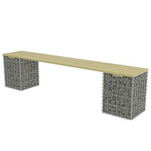 Tidyard Giardino Panchina Gabbione,Panchina Gabbione di Alta Qualitá 180 cm in Acciaio Zincato e Legno di Pino FSC