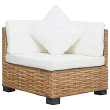 SKM Divano Angolare con Cuscini in Rattan Naturale