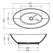 doporro Lavabo da Appoggio, Lavandino Bagno 62.5x34.5x17.5cm, Lavabo Ovale da Minerale Fuso Colossum807, Antracite Opaco