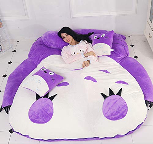 Materassi letto Coprimaterasso Futon Cotone Tatami Tappetino Antiscivolo Pieghevole Poliestere Materasso Traspirante Singola doppia Tappetino del fumetto viola / 200x130cm
