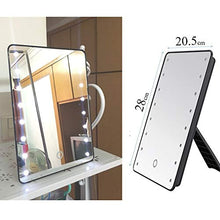 MMWYC Specchio for Il Trucco con 16 luci a LED Touch Screen Specchi Regolabili for Il Bagno da Tavolo da Bagno Doccia da Viaggio (28x20,5 cm)