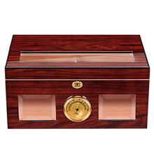 SCDZS Cigar Humidor a Mano in Legno Cigar Box Desktop Humidor con igrometro e umidificatore, Cedar divisore detiene Il 100 sigari