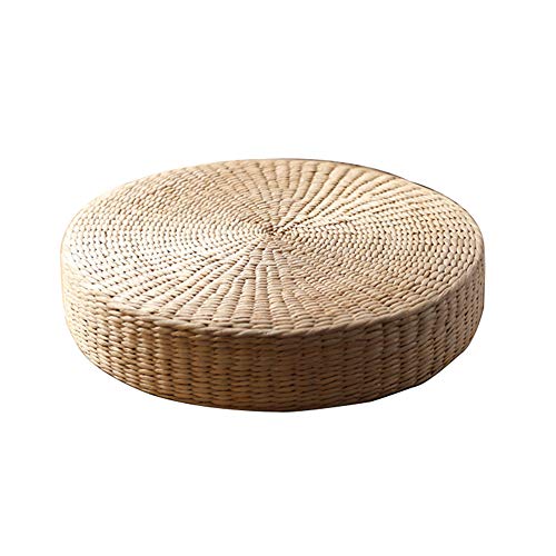 WWZL Futon in Paglia Intrecciata a Mano Cuscini Portatili Meditazione Soft Yoga Mat per la Decorazione Finestra Pavimento, Cerimonia del tè,60cm