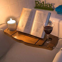 AnnYGJ Vasca da Bagno Vassoio, 75-98 Cm Retrattile per iPad Libro Lettura Rack Porta Bicchiere di Vino per Bagno di Stoccaggio Caddy Bagno di bambù (Colore : A)