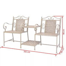 Shengtaieushop mobili da giardino Loveseat acciaio bianco esterno panche