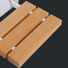 DZX Sgabello da Bagno Pieghevole in Legno per Anziani, sedili da Bagno fissati al Muro, Sedile Cromato Leggero per Bagno/corridoio/Porta | Max. 250kgs, 32X32X10CM, Sgabello da Bagno per Anziani