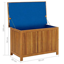 Wealthgirl - Contenitore in legno di acacia, contenitore in legno, per giardino, giardino, per cuscini esterni, attrezzi da giardino