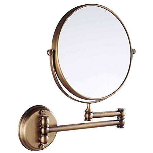 Specchio da Trucco, Specchio Ingranditore, Bagno 3X Ingrandimento Doppio Lato, 20 cm Doppio Faccia Specchio a Parete, Specchio da Parete Girevole e Rotondo, Allungabile, per Bagno, Spa, Hotel