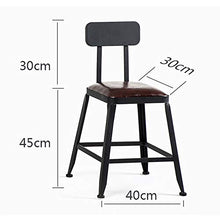 HXSM Sgabelli da Bar Industrial Sgabello da Bar in Metallo Sedie da Cucina in Similpelle Sgabelli Alti con Schienale E Poggiapiedi Quadrato 45/65/75/80cm Marrone 1 Pezzo