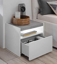 Stilprojectstore Coppia Comodino 1 Cassetto - Full - Bianco Opaco/Cemento