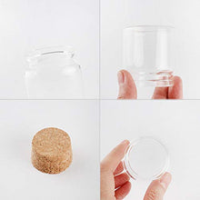 4 bottiglie piccole da 50 ml, flaconcini di vetro con sughero, barattoli da asportazione con sughero.