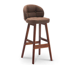 XEWNEGTZI Sedie da Pranzo Sgabelli da Bar Sedia Negozio di Dolci Nordici Seggiolone Cucina di Casa Colazione Sgabello Alto con Cuscino Schienale Sgabello da Bar (Altezza Seduta 68cm)(Color:Marrone)