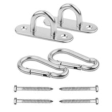 Amaca Ganci Appesi Kit Heavy Duty Yoga Hanging Kit Swing Appendini in Acciaio Inox Pad Occhi Soffitto Gancio Per I Set in Legno Altalena Con Pneumatico Girevole Sedile Trapeze Yoga Argento