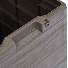 BIGTO - Scatola portaoggetti da giardino in plastica (con struttura in legno), 42,5 x 44 x 50 cm (L x P x A), marrone