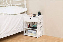 YSNUK Comodino da Tavolo, Comodino Bianco con Ripiani E Cassetto - Stile Uccello Compatto, 42 X 26 X 50 Cm Decorazione Domestica