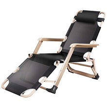 SHUAIIJUAN Sedia per il tempo libero domestico Outdoor pieghevole regolabile Patio Lounge Poltrone Letto da giardino reclinabile Sedia con braccioli Sdraio Sdraio Beach Chairs Max.200kg - Nero