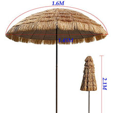 YFYYF Ombrelloni in Paglia per Esterni Parasole, Ombrellone Pieghevole da Giardino, per Terrazza Campeggio Spiaggia, Colore Naturale, Tondo Φ160 Cm / 5,3ft - Stile Hawaiano