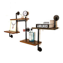 Una partizione Resistente Household Storage Box Retro Stile di Steampunk squisita fattura Funzioni di visualizzazione Vita Media del Tubo Muro di Ferro Legno (Size : D)