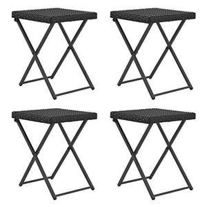 FAMIROSA Set da Pranzo da Giardino 5 pz Pieghevole in Polyrattan Nero