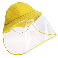 PRETYZOOM Cappello del Secchio del Bambino Sicurezza dei Bambini Scudo Facciale Cappello Anti-Sputa Anti-Saliva Protezione Facciale Antispruzzo Copertura Facciale Cappello Pescatore Giallo