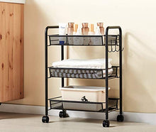 &ripiano di stoccaggio Carrello da cucina, scaffale estraibile da comodino for camera da letto con scaffale for bagno con scaffale a 3 ripiani Scaffale di finitura