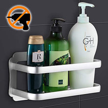 Wangel Profondo Mensola per Doccia Bagno, Colla Brevettata + Autoadesivo, Alluminio, Finitura Opaca