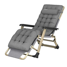AI LI WEI SHUAIIJUAN Sedia per Il Tempo Libero Domestico Reclining Giardino Sedia da Giardino Pieghevole Sdraio reclinabili Sedie s con Cuscino - Patio, Campeggio, Spiaggia, Deck, Outdoor - Grey