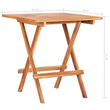 Tidyard Tavolo da Bistrot Pieghevole, Tavolo da Giardino, Tavolo da Esterno in Massello di Teak 60x60x65 cm