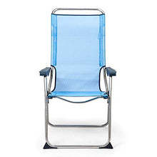Solenny 50001072725182 50001072725182 - Sedia da spiaggia 5 posizioni schienale anatomico blu e bianco