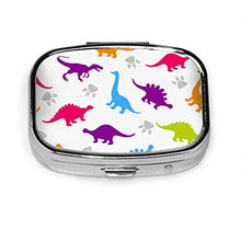 Pill Box - Scatole per pillole colorate per bambini e ragazzi, portatile, rettangolare, in metallo, argento, compatto 2 spazi, portapillole per viaggio/tasca/borsa