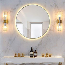 Gcgg Specchio per Il Trucco Specchio da Parete Shabby Chic Dorato, Specchio in Ottone Specchio Rotondo della Villa Dorata Specchio da Parete per Bagno (Size : 60cm)