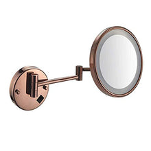 Specchio per il trucco, specchio per il trucco da bagno con montaggio a parete a LED con ingrandimento 3x e braccio pieghevole telescopico allungabile - Specchio di bellezza per il trucco da barba