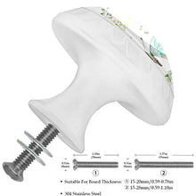 Farfalla peonia ricamo 4 PCS Pomelli per Porta, Pomolo per Mobile, Pomelli per Mobili con Viti, Maniglia per Armadietto, Pomelli per Porta, Pomelli per Cassetti per Porta, Armadio, Cassetto e Credenza