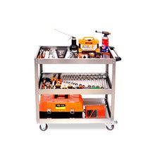 YIN YIN Carrello per Ripiani Carrello in Acciaio Inox - Car Repair Mobile Shelf Tool Shelf Repair Tool Parts Carrello 3 Strati Multi-Funzione fatturato Carrello a rulli