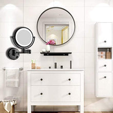WZDD Specchio Trucco Ingranditore da Parete, Ingrandimento 5X Specchio Cosmetico con Luce a LED, Doppio Lato Orientabile a 360 ° Cosmetico Specchio