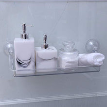 Yardwe Trasparente Mensola da bagno con ventosa Scaffale da muro con doccia non forato (42,8 x 12 x11cm)