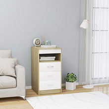 FAMIROSA Cassettiera Bianco e Rovere Sonoma 40x50x76 cm in Truciolato