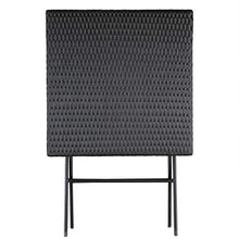 CASARIA Tavolino Pieghevole in Poly Rattan da Balcone Richiudibile 63x63x73 cm Tavolo da Giardino Nero