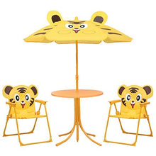 GOTOTOP Set da Bistrot per Bambini da Esterni con Ombrellone Set di Mobili da Giardino per Bambini Giallo 1 Tavolo 2 Sedie 1 Ombrellone