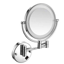 WZDD Specchio Ingranditore da Parete con Luce LED, Specchio da Trucco Ingrandimento X10, Doppio Lato Specchio da Parete Bagno, Rotazione a 360°