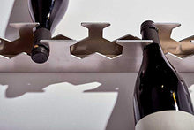 SchMIDINNOVATION, scaffale per vino, da parete, in alluminio, metallo, per bottiglie, vino, champagne, senza plastica, 61,3 cm x 4,6 cm x 7,8 cm, per fino a 10 bottiglie