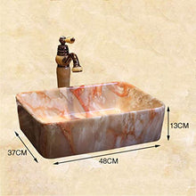 WEHOLY Lavabo in Resina Lavabo Quadrato da Incasso Ovale in Pietra Naturale Lavabo Quadrato in Marmo Creativo retrò in Ceramica Hotel Lavabo antispruzzo