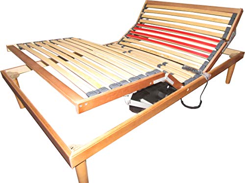 SARDAMATERASSI Doghe elettriche Una Piazza E Mezza,Rete A Doghe Motorizzata Relax 120x190cm, 2 Motori indipendenti Alzata Testa e Piedi, Telecomando 6 funzioni Dispositivo Medico