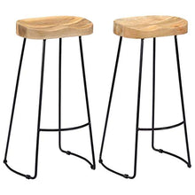 `2 Pezzi Gavin Sgabelli da Bar Cucina Pub Sgabelli da Bar in Legno Set in Legno massello di Mango 45x40x78 cmbarbar