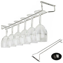 Ddfly, griglia porta calici da vino in acciaio INOX, portabicchieri da posizionare sotto ad armadi, per bicchieri da vino di vetro, da appendere, 1 confezione 27cm/10inch