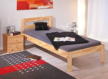 Inter Link Farm D20, Single bed frame 96x206x72 h cm, Colore Natural, Solid wood