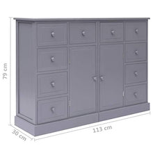 vidaXL Credenza con 10 Cassetti e Scomparti con Ante Elegante Robusta Cassettiera Armadietto Mobile Grigia 113x30x79 cm in Legno e MDF