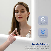 Meykoers Specchio Bagno LED 80 x 60 cm con Anti-appannamento con dimmerabile, bianco caldo / bianco freddo / neutro, 3000-6500 K
